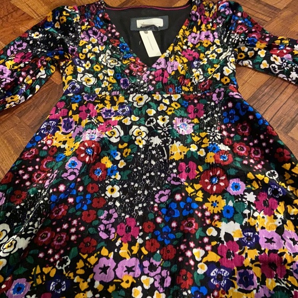 Anthropologie Velvet Floral Dress - Picture 4 of 6